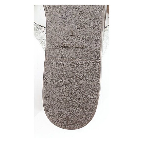 IF COLLECTION NWOB Silver Beaded Flat Sandal Slide Made in Japan - Picture 7 of 7